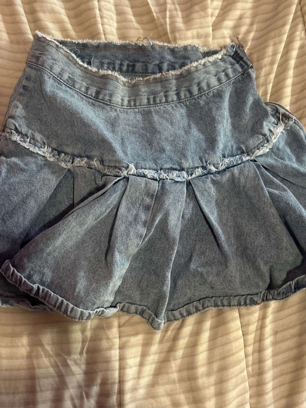 SHEIN Light Blue Denim Mini Skirt